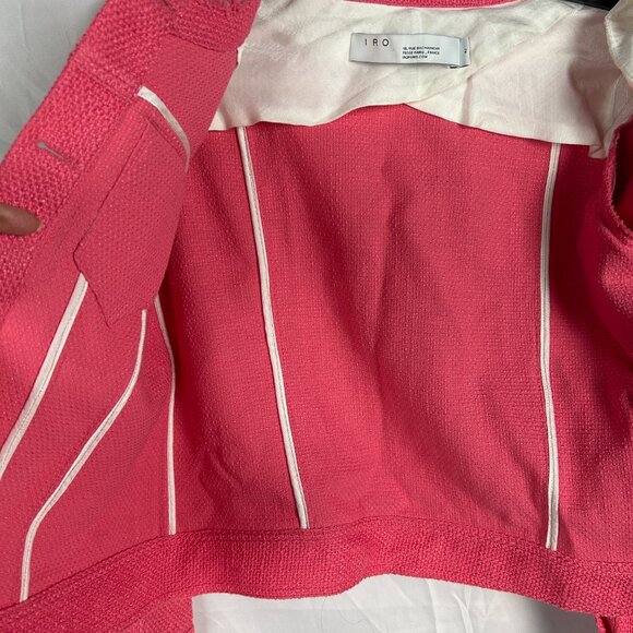 IRO Felicity Cotton Stretch Tweed Boucle Textured Knit BlazerJacket Pink size 10 - Picture 12 of 16
